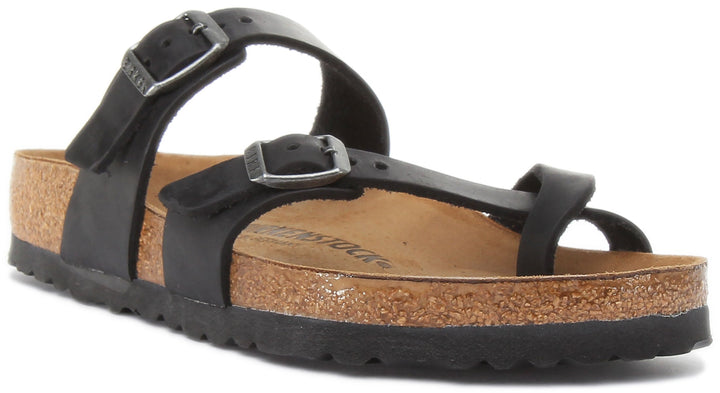 Sandales Birkenstock Mayari | cuir véritable noir pour femmes