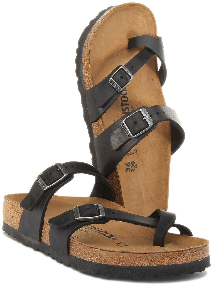 Sandales Birkenstock Mayari | cuir véritable noir pour femmes