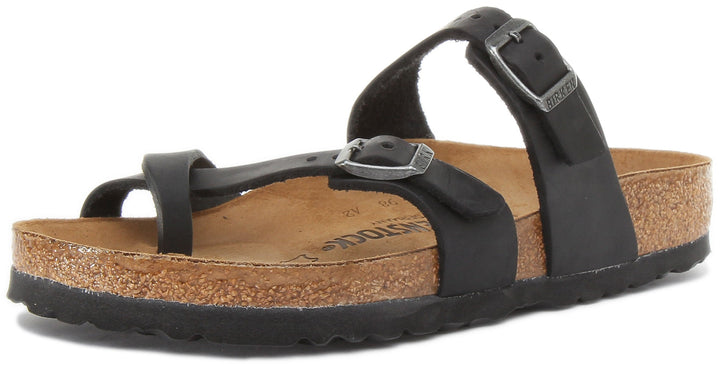 Sandales Birkenstock Mayari | cuir véritable noir pour femmes