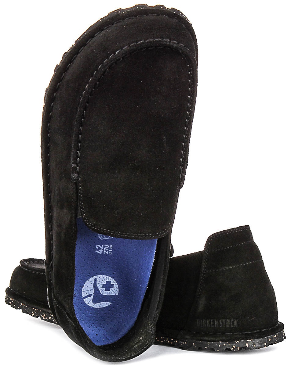 Birkenstock Utti chaussures | cuir suédé noir pour hommes et femmes - coupe standard