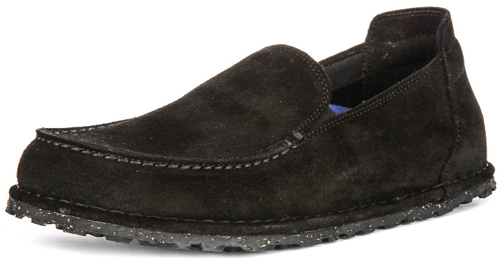 Birkenstock Utti chaussures | cuir suédé noir pour hommes et femmes - coupe standard