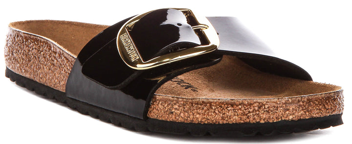 Birkenstock Madrid sandalen | Zwart lakleer - Big Buckle voor dames - Normale pasvorm
