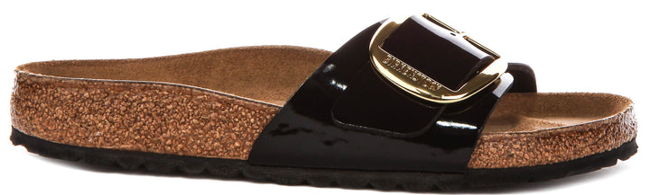 Birkenstock Madrid sandalen | Zwart lakleer - Big Buckle voor dames - Normale pasvorm