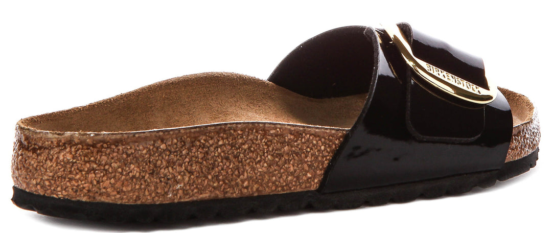 Birkenstock Madrid sandalen | Zwart lakleer - Big Buckle voor dames - Normale pasvorm