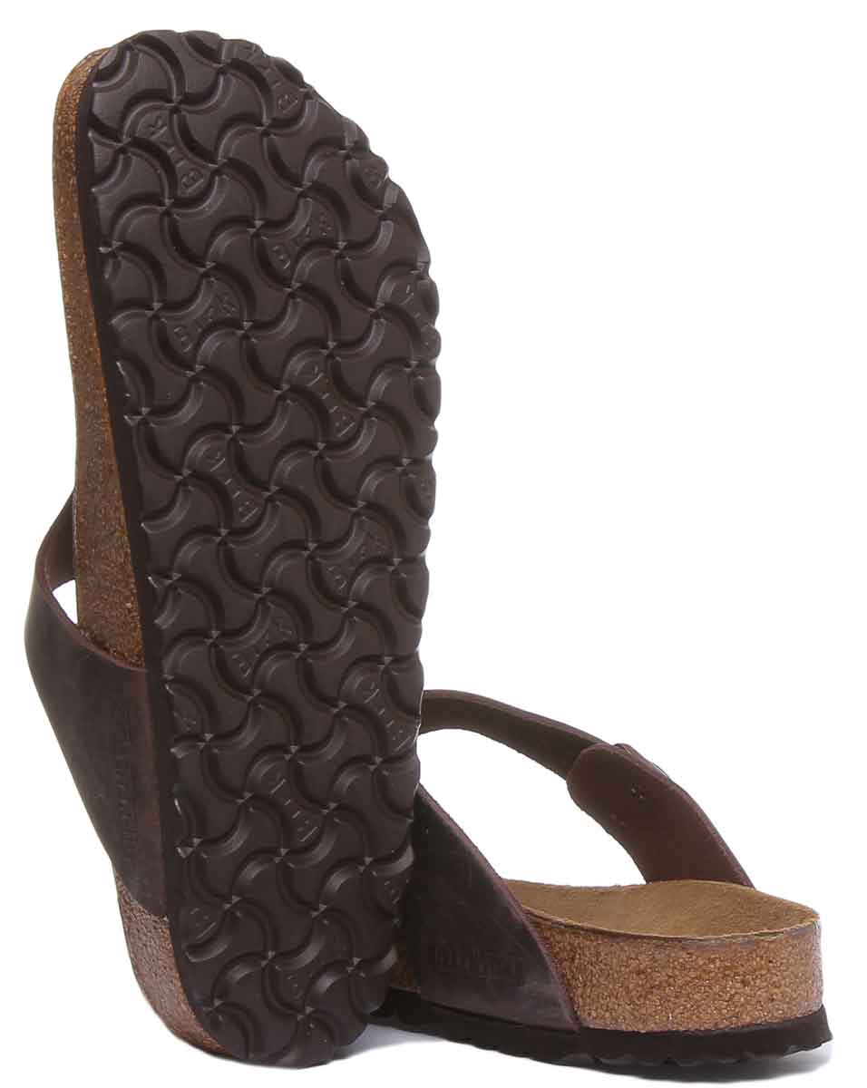 Sandales Birkenstock Gizeh | cuir véritable marron pour femmes