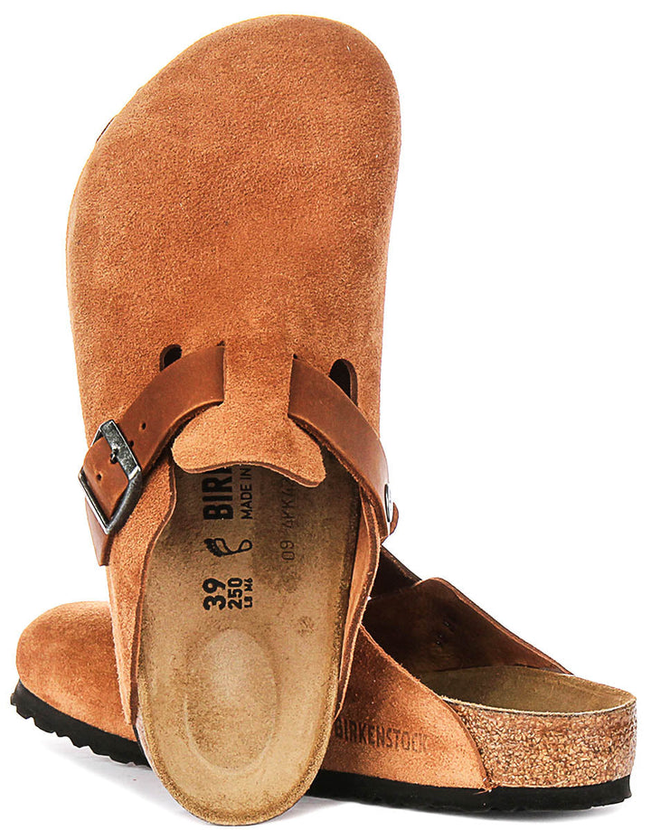 Birkenstock Boston zoccoli | Birko-Flor color cognac da uomo e donna