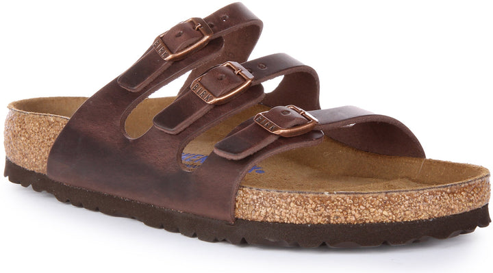 Sandali Birkenstock Florida | Vera pelle marrone scuro da donna