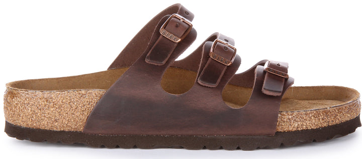Sandali Birkenstock Florida | Vera pelle marrone scuro da donna