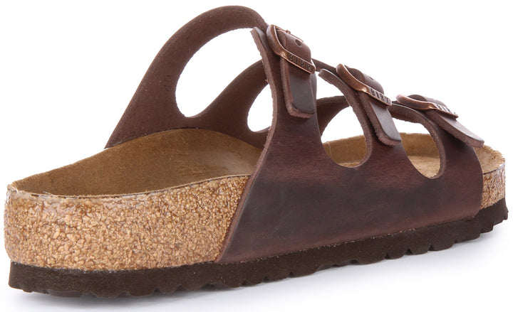 Sandali Birkenstock Florida | Vera pelle marrone scuro da donna