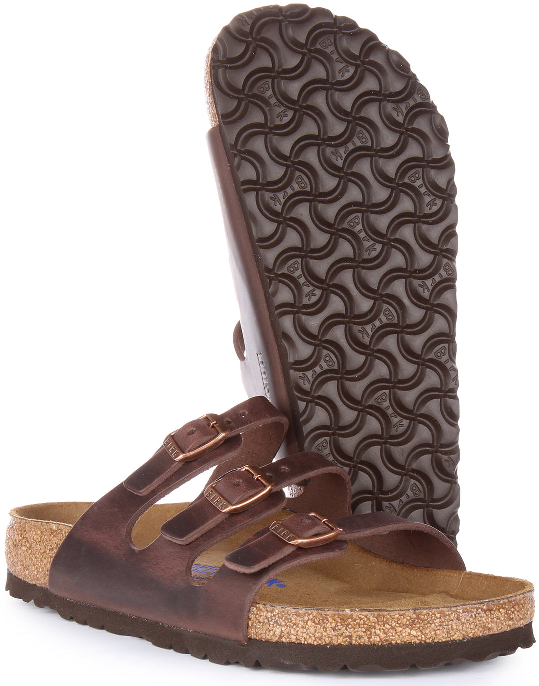Sandali Birkenstock Florida | Vera pelle marrone scuro da donna