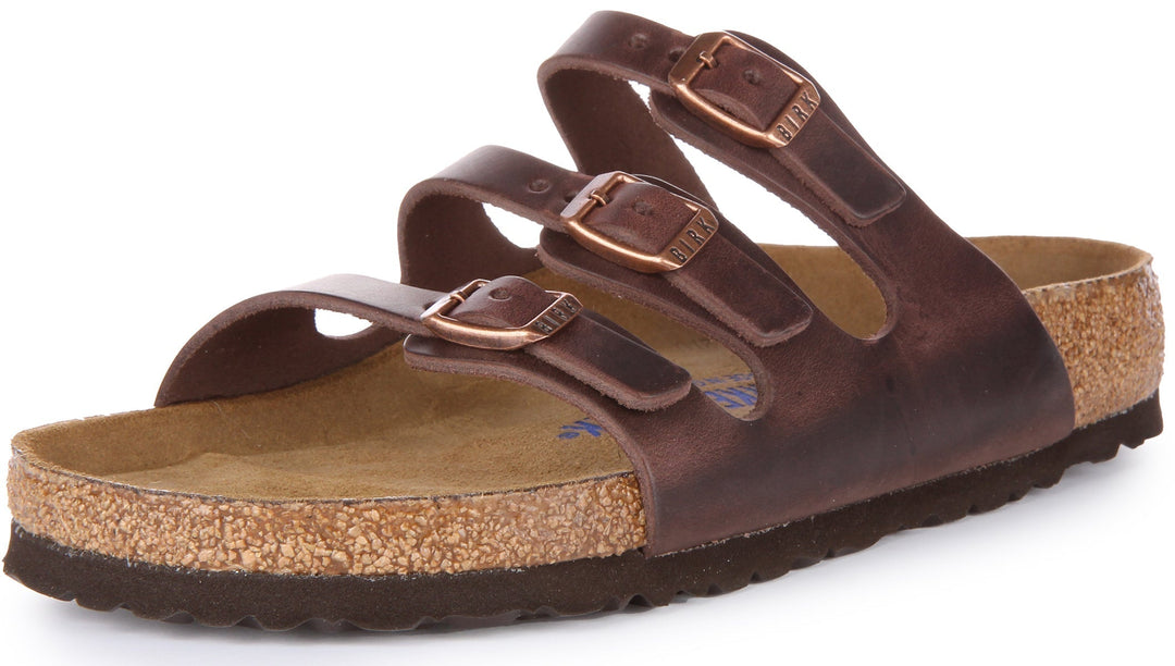 Sandali Birkenstock Florida | Vera pelle marrone scuro da donna