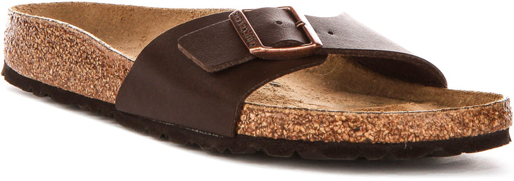 Sandales Birkenstock Madrid | Birko-Flor marron foncé pour femme - coupe étroite