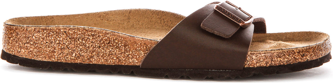 Sandales Birkenstock Madrid | Birko-Flor marron foncé pour femme - coupe étroite