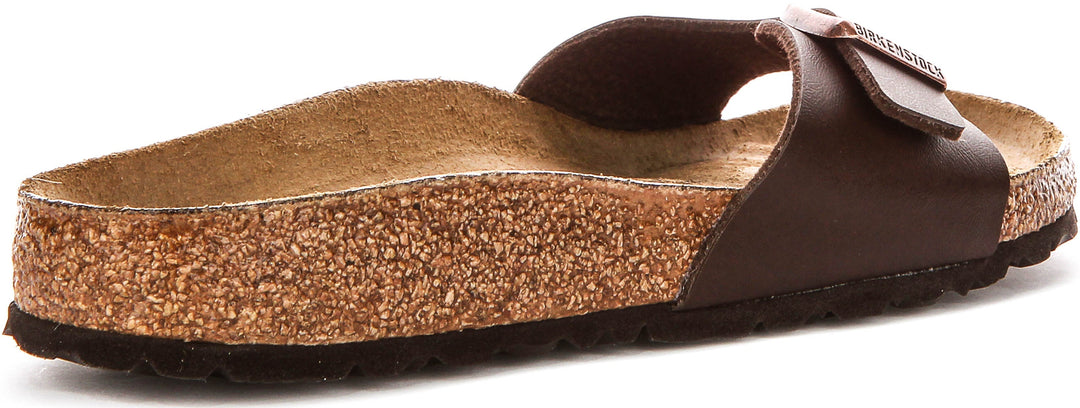 Sandales Birkenstock Madrid | Birko-Flor marron foncé pour femme - coupe étroite