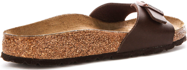 Sandales Birkenstock Madrid | Birko-Flor marron foncé pour femme - coupe étroite