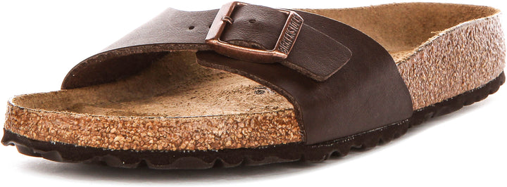 Sandales Birkenstock Madrid | Birko-Flor marron foncé pour femme - coupe étroite