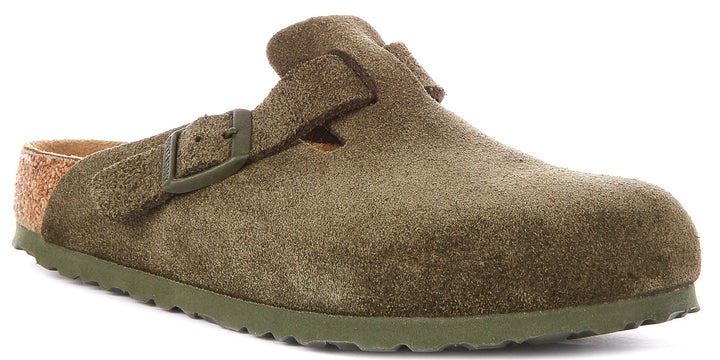 Zoccoli Birkenstock Boston | Birko-Flor verde da uomo e donna - calzata regolare