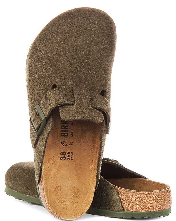 Zoccoli Birkenstock Boston | Birko-Flor verde da uomo e donna - calzata regolare