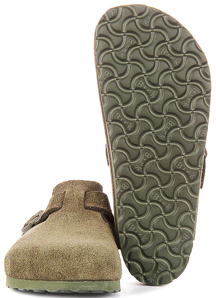 Zoccoli Birkenstock Boston | Birko-Flor verde da uomo e donna - calzata regolare