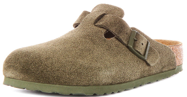 Zoccoli Birkenstock Boston | Birko-Flor verde da uomo e donna - calzata regolare