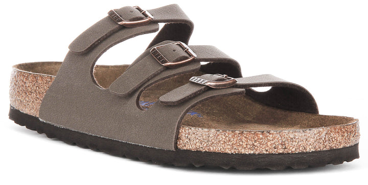 Birkenstock Florida sandalen | Mocca echt leer - zacht voetbed voor dames - normale pasvorm