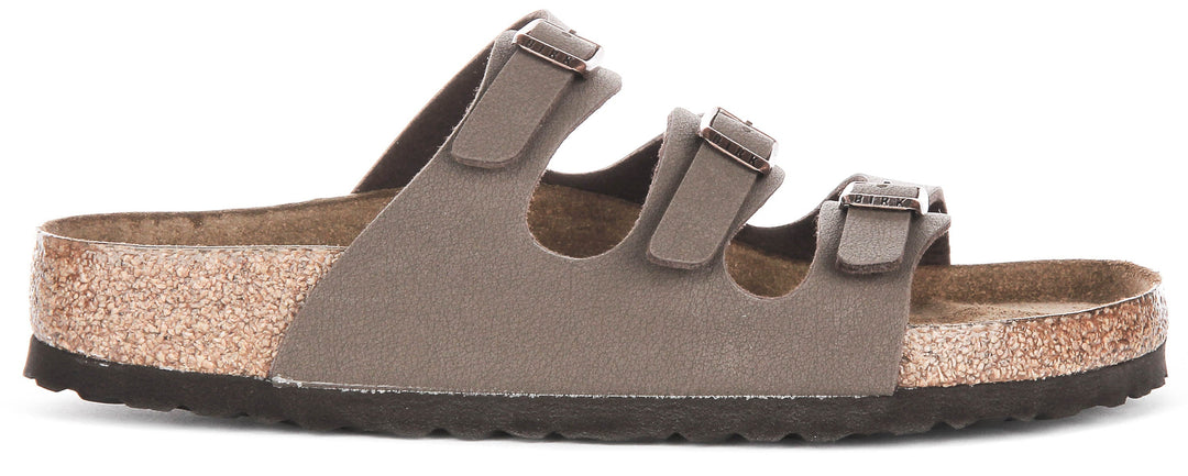 Birkenstock Florida sandalen | Mocca echt leer - zacht voetbed voor dames - normale pasvorm
