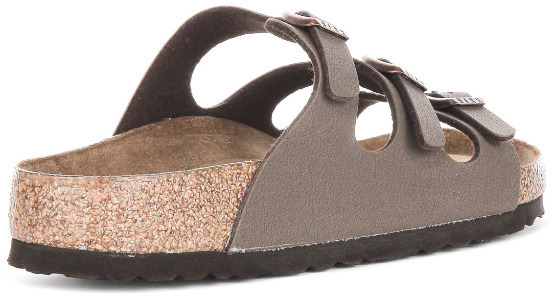 Birkenstock Florida sandalen | Mocca echt leer - zacht voetbed voor dames - normale pasvorm