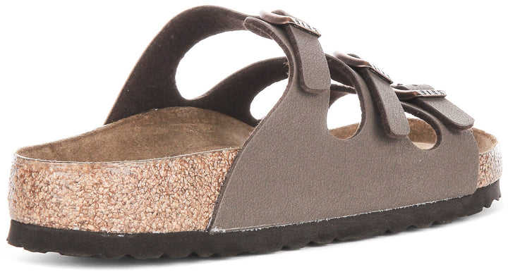 Birkenstock Florida sandalen | Mocca echt leer - zacht voetbed voor dames - normale pasvorm