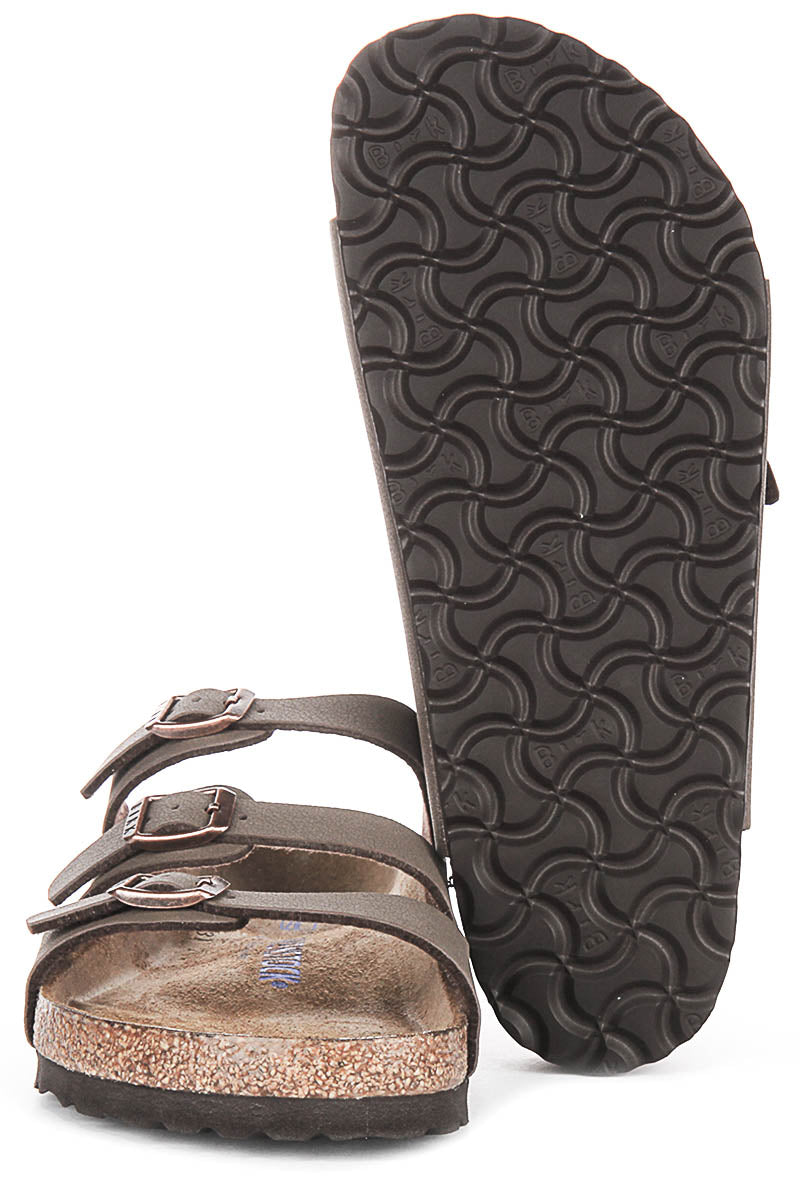 Birkenstock Florida sandalen | Mocca echt leer - zacht voetbed voor dames - normale pasvorm