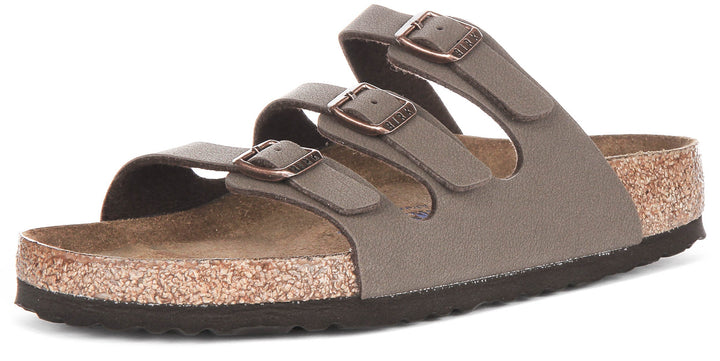 Birkenstock Florida sandalen | Mocca echt leer - zacht voetbed voor dames - normale pasvorm