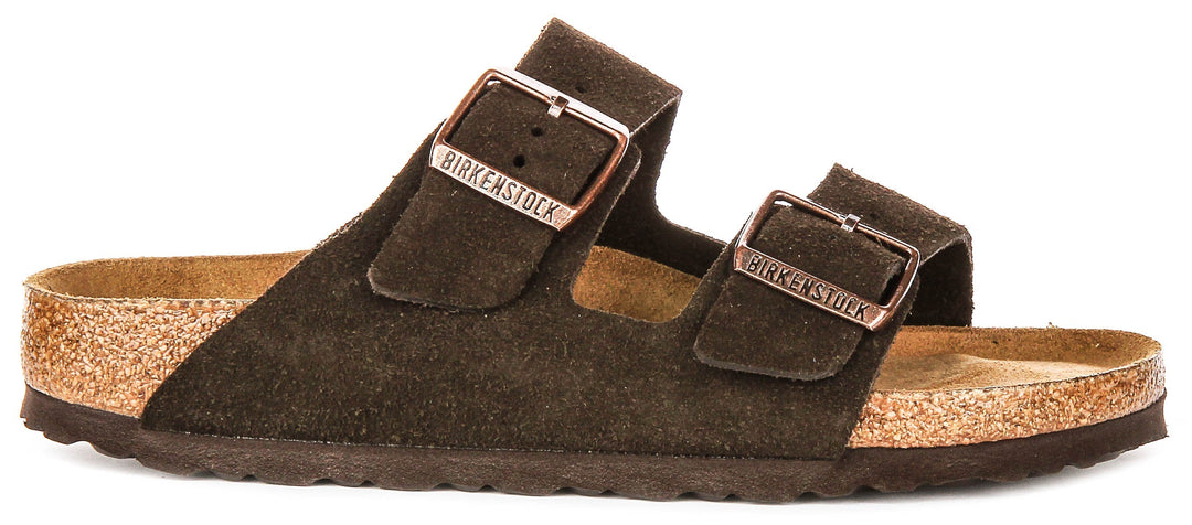 Birkenstock Arizona Sandals | Mocha suede leather - Soft Footbed for Men and Women - Narrow Fit