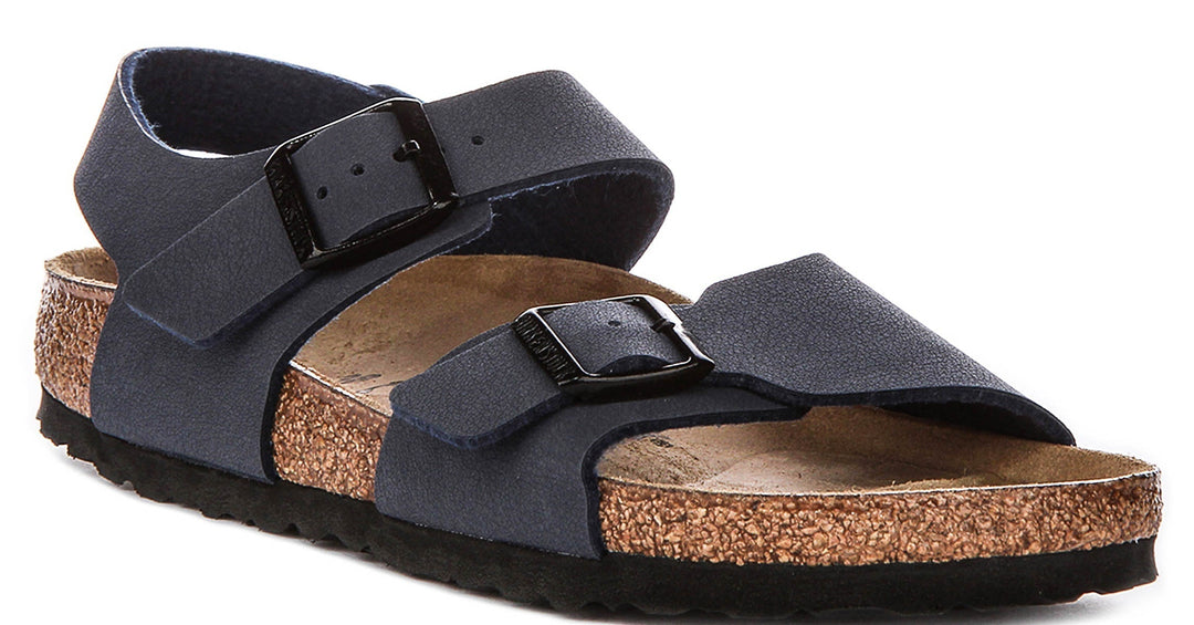 Zapatos Birkenstock New York | material superior característico de Birkenstock azul marino para niños - horma estrecha