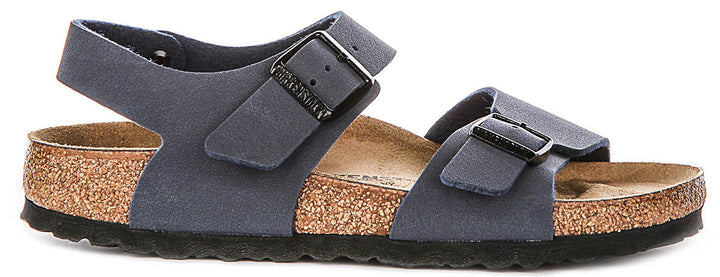 Zapatos Birkenstock New York | material superior característico de Birkenstock azul marino para niños - horma estrecha