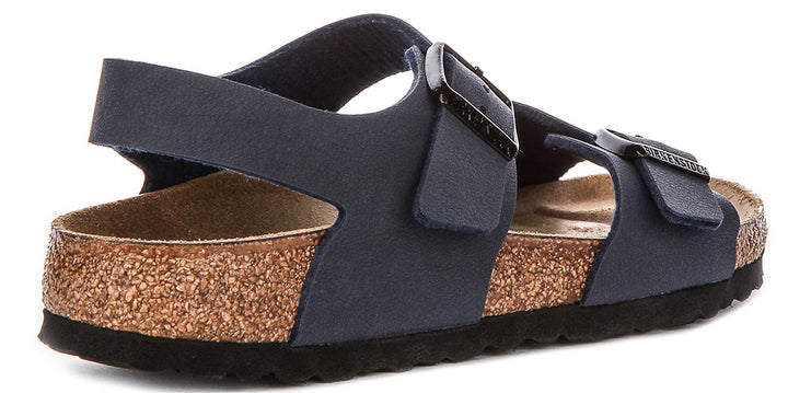 Zapatos Birkenstock New York | material superior característico de Birkenstock azul marino para niños - horma estrecha