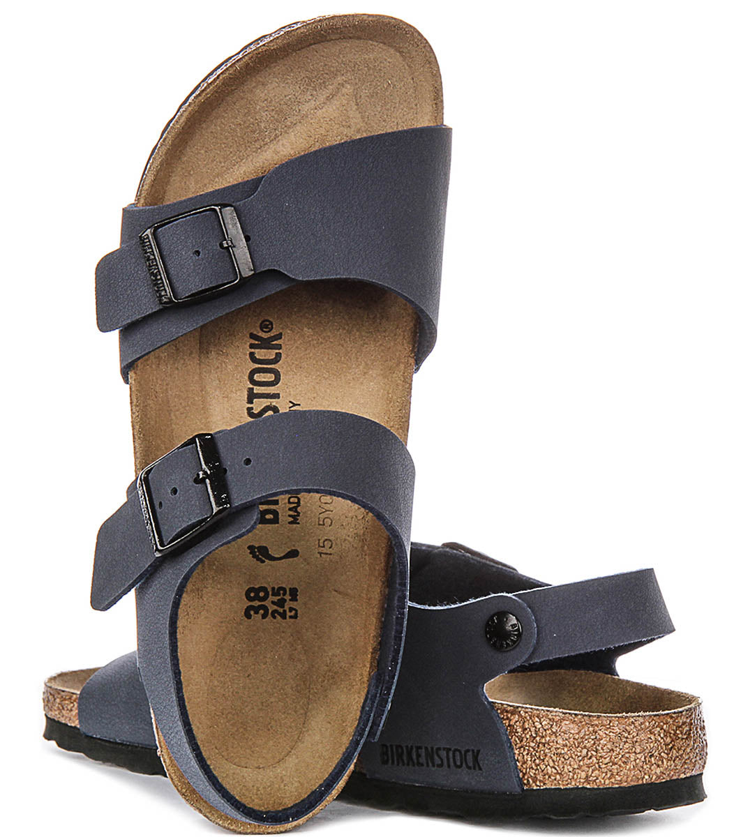 Zapatos Birkenstock New York | material superior característico de Birkenstock azul marino para niños - horma estrecha