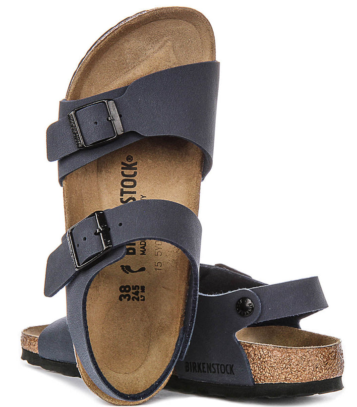 Zapatos Birkenstock New York | material superior característico de Birkenstock azul marino para niños - horma estrecha