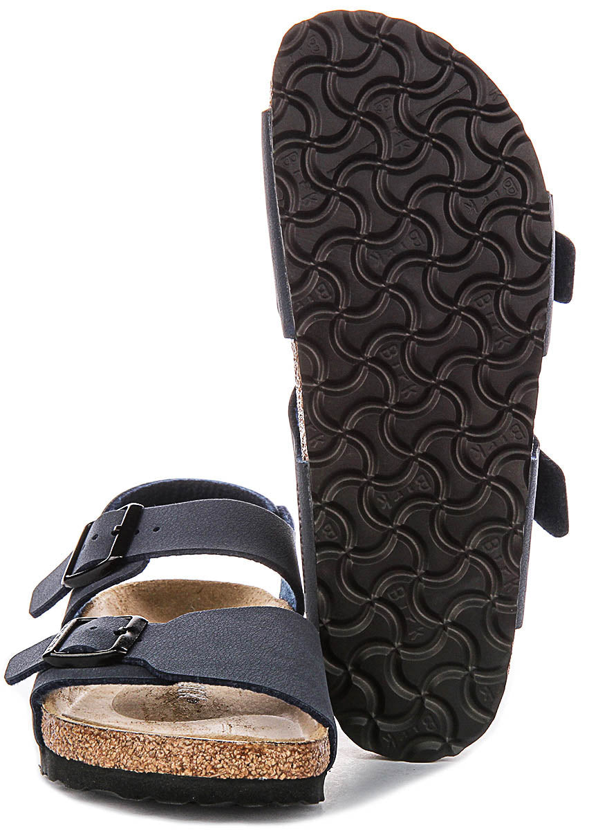 Zapatos Birkenstock New York | material superior característico de Birkenstock azul marino para niños - horma estrecha