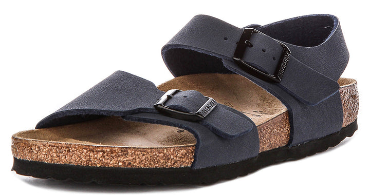Zapatos Birkenstock New York | material superior característico de Birkenstock azul marino para niños - horma estrecha