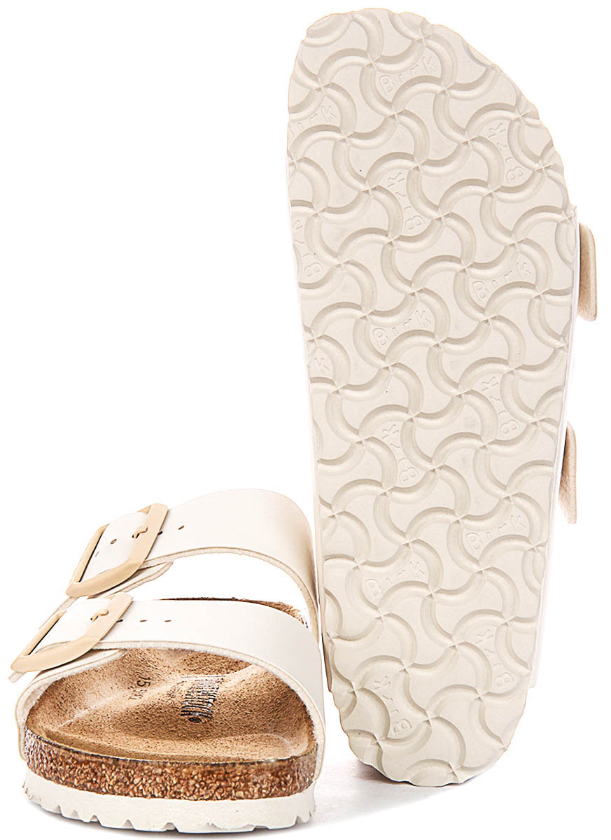 Birkenstock Arizona Sandals | Off White Birko-Flor for Women - Narrow Fit