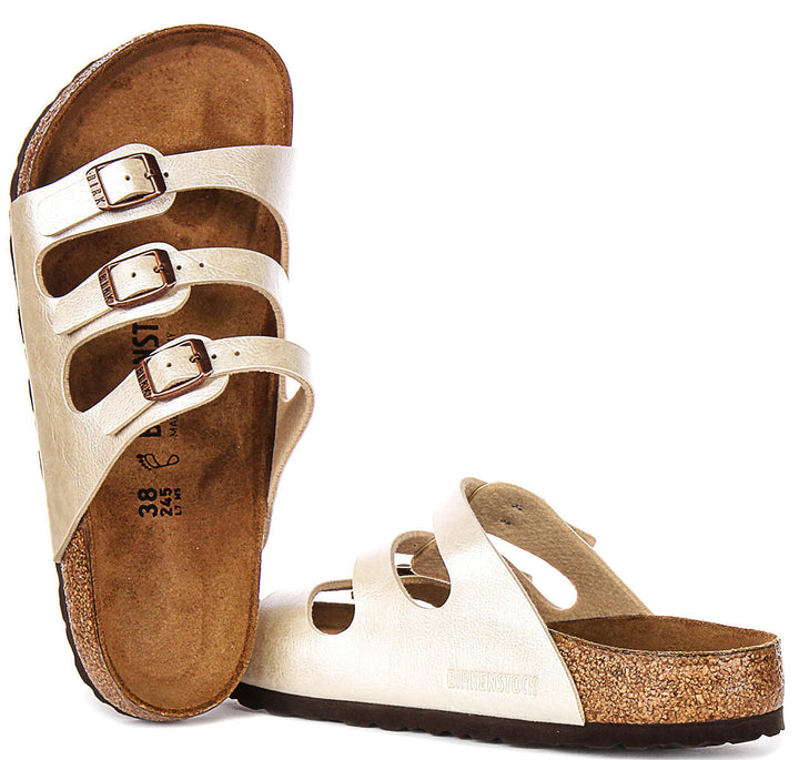 Birkenstock Florida sandali | Birko-Flor bianco perla da donna - Calzata regolare