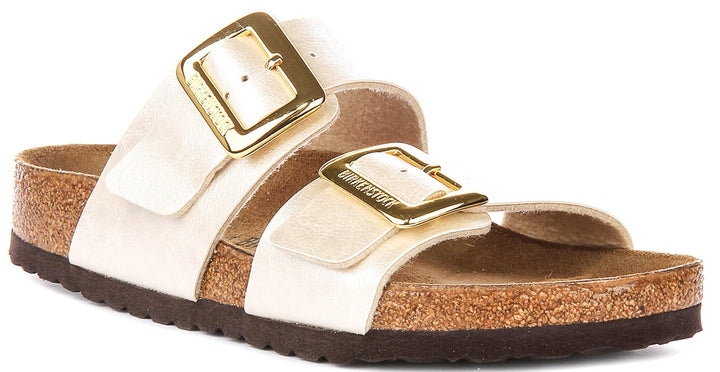 Birkenstock Sydney Cushion-klompen | parelwit Birko-Flor voor dames – normale pasvorm