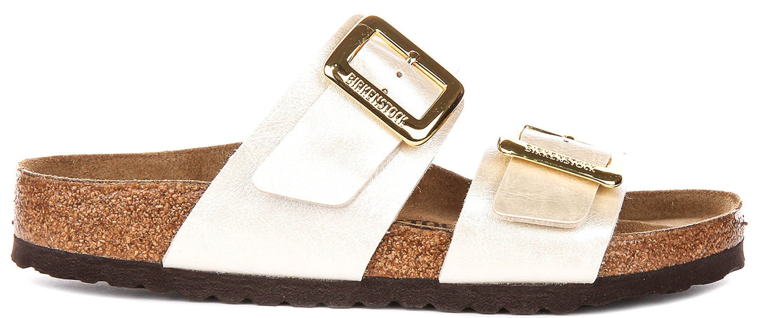 Birkenstock Sydney Cushion-klompen | parelwit Birko-Flor voor dames – normale pasvorm