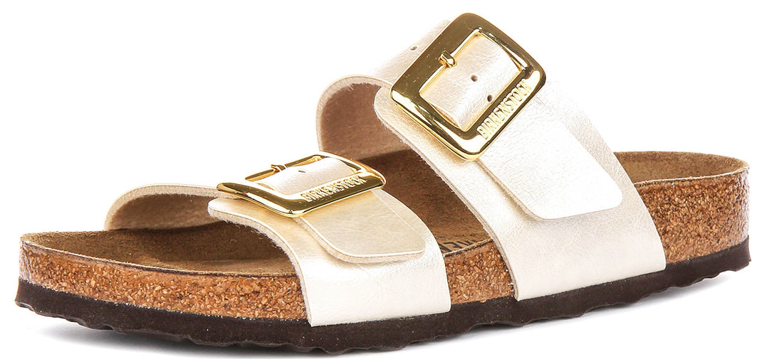 Birkenstock Sydney Cushion-klompen | parelwit Birko-Flor voor dames – normale pasvorm