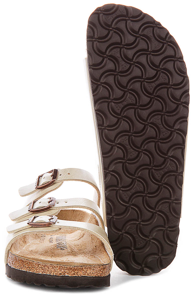 Sandales Birkenstock Florida | Birko-Flor blanc perle pour femme - coupe étroite