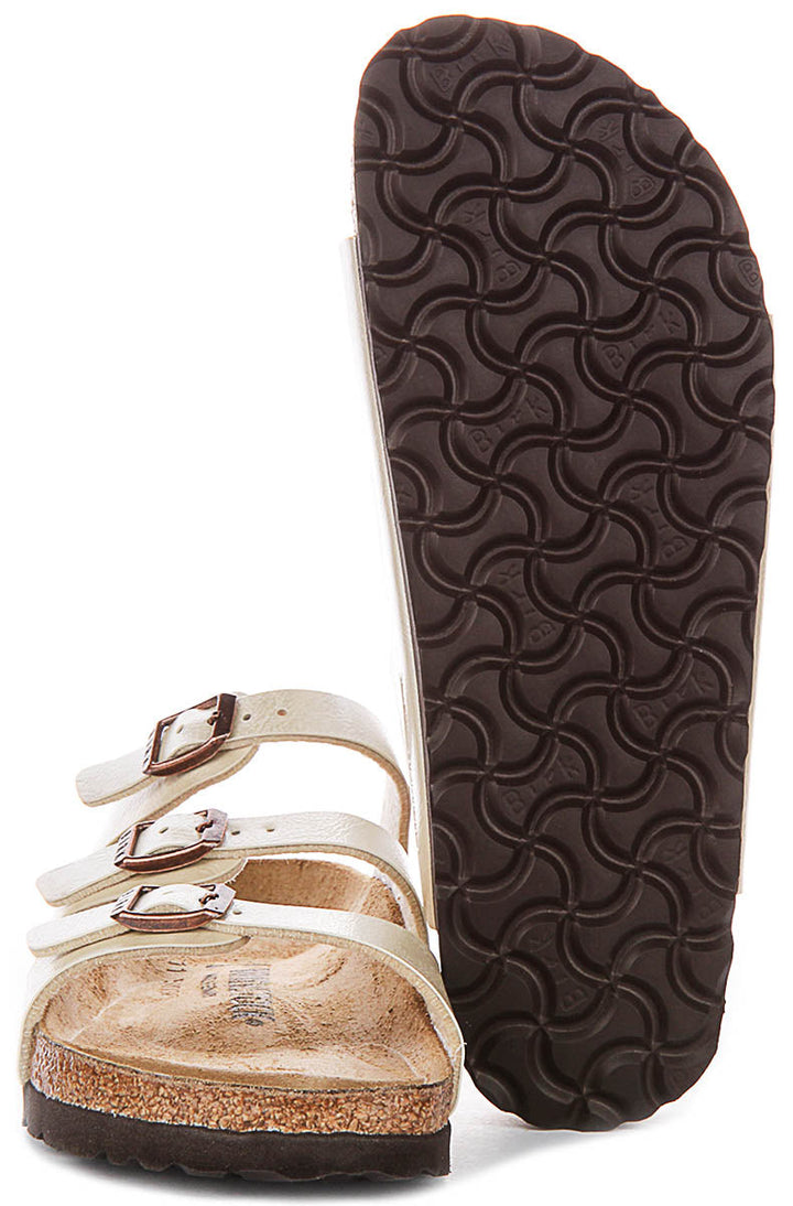 Sandales Birkenstock Florida | Birko-Flor blanc perle pour femme - coupe étroite
