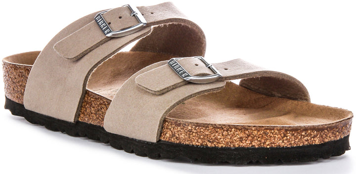 Birkenstock Sydney Clogs | Taupe Birko-Flor - Vegan-Friendly for Women