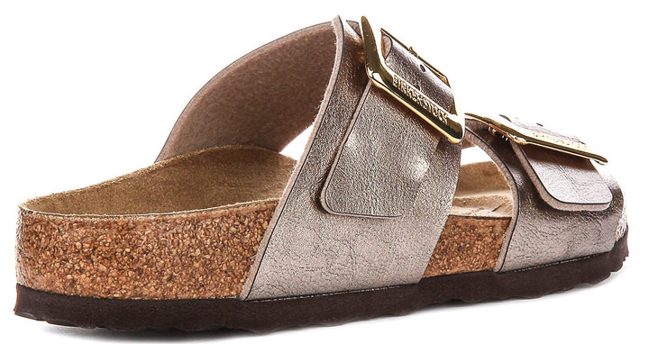 Birkenstock Sydney Cushion-klompen | taupekleurig suèdeleer voor dames – normale pasvorm
