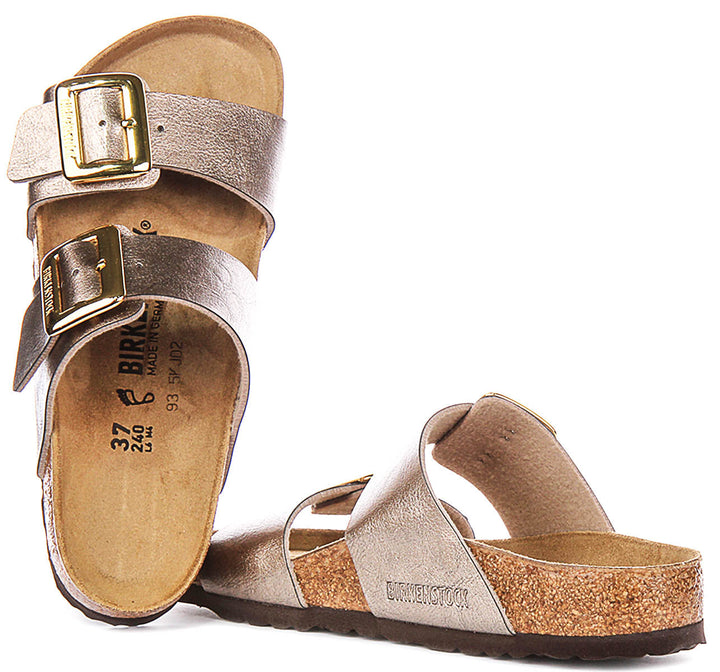 Birkenstock Sydney Cushion-klompen | taupekleurig suèdeleer voor dames – normale pasvorm