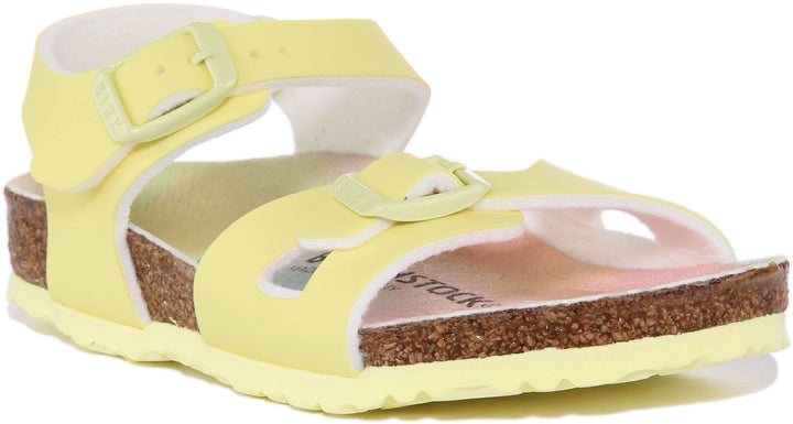 Sandales Birkenstock Rio | Birko-Flor rose - finition métallisée pour enfants