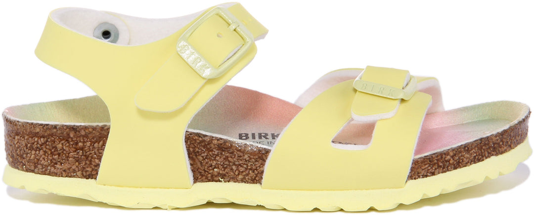 Sandales Birkenstock Rio | Birko-Flor rose - finition métallisée pour enfants